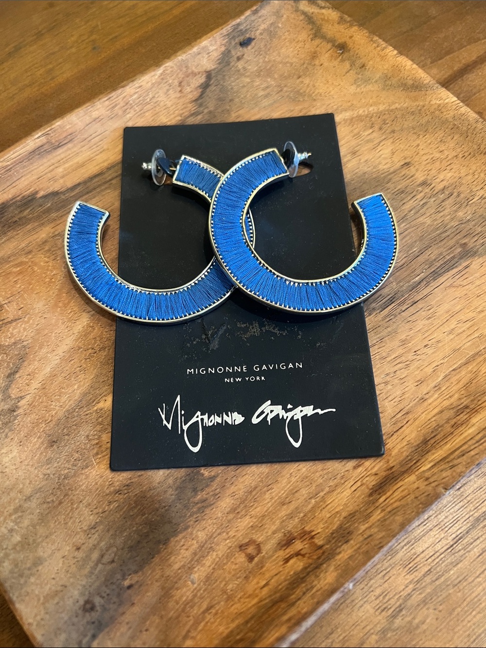 Mignonne Gavigan Royal Blue Fiona Hoop Earrings